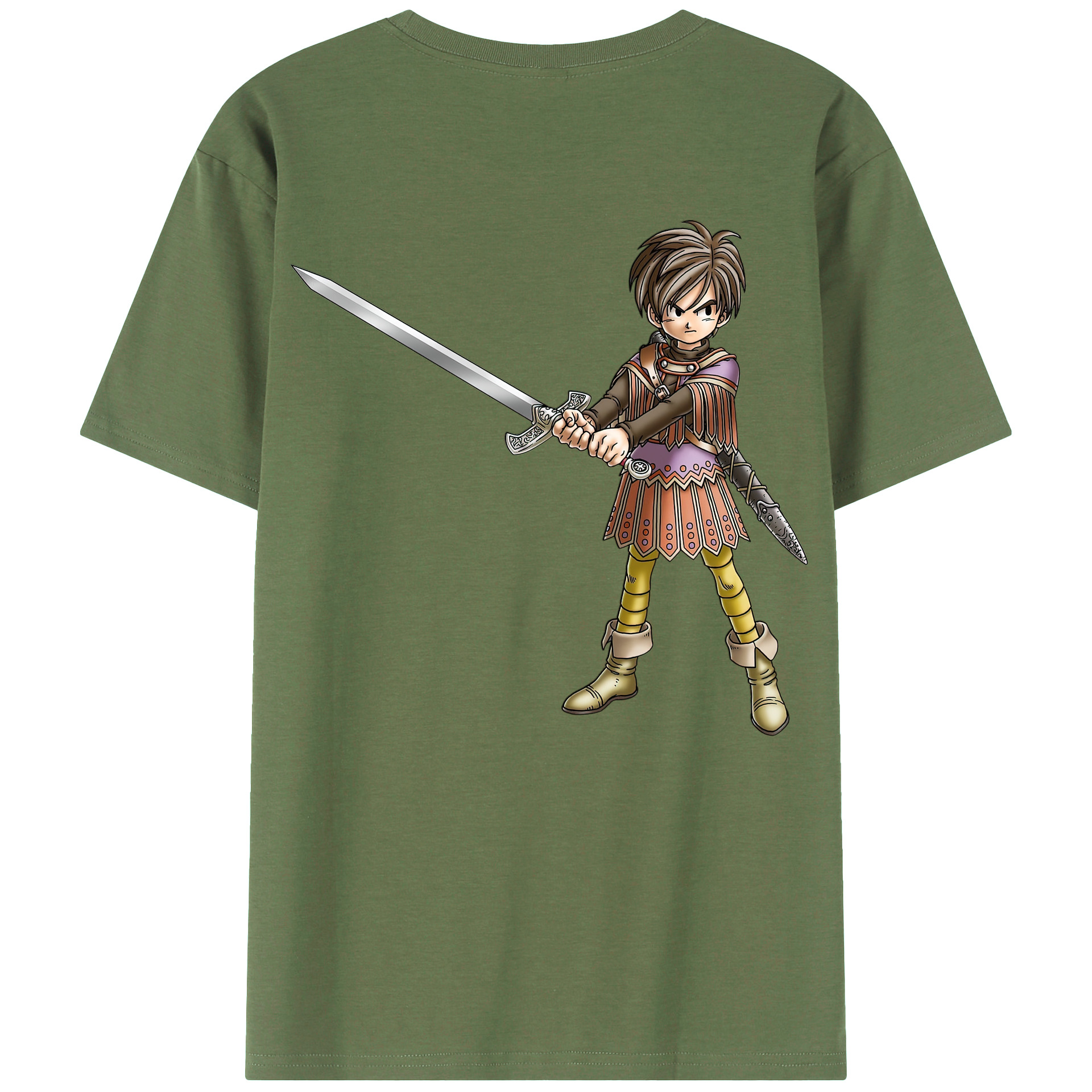（画像用） ドラゴンクエスト Doragon Kuesuto Dragon Quest 綿100％ メンズ半袖Tシャツ（バックプリント） 通気性